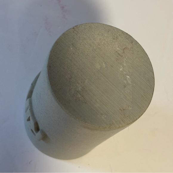 Bathroom Tumbler Glass (like stoneware) 4” Tall Sage/Gray says RINSE Like New - Picture 5 of 7